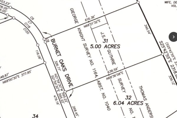 tract 31 burnet oaks plat